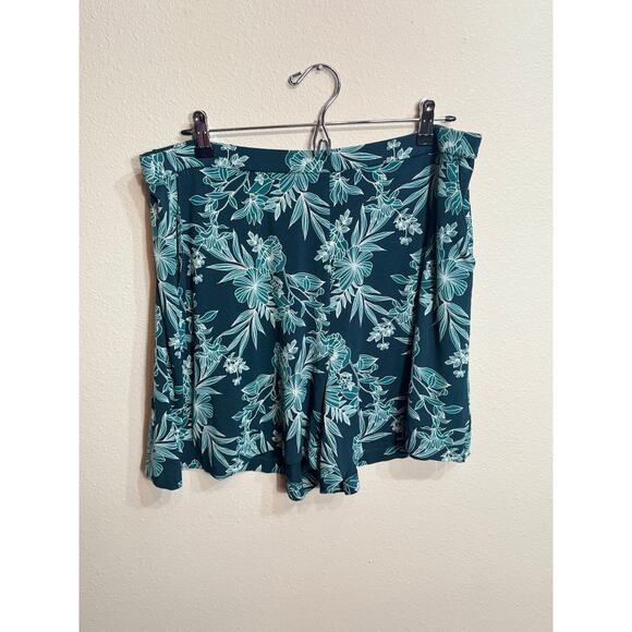 J. Jill Wearever XL top & L shorts set blue floral v neck stretch pockets - Picture 7 of 13